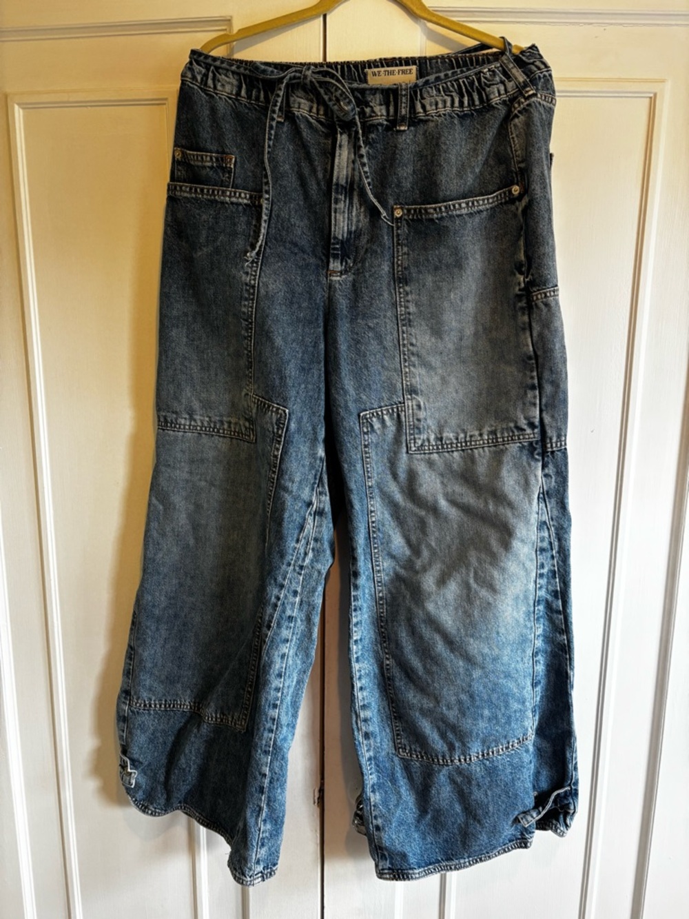 We The Free Loose-Fit Washed Blue Denim Jeans